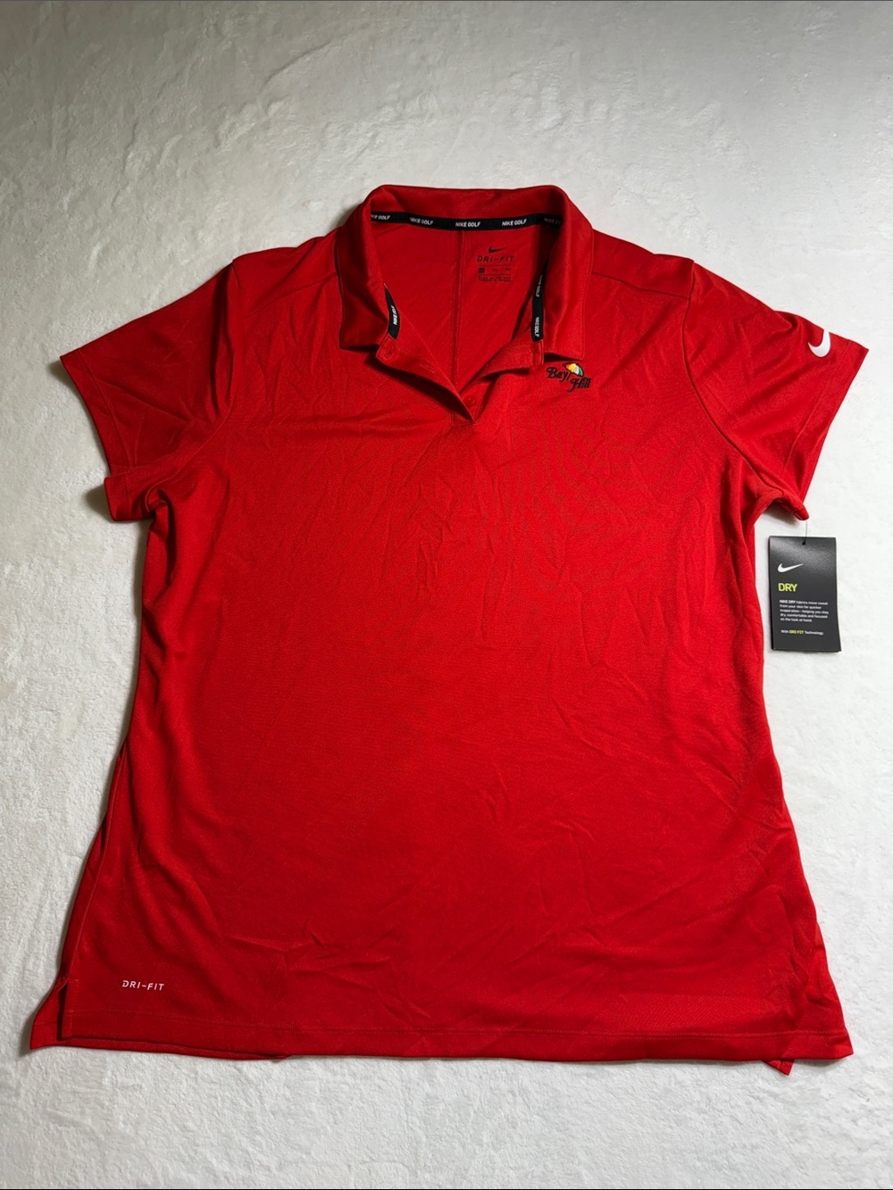 Nike Women's Bayhill Golf Red Short Sleeve Polo Top